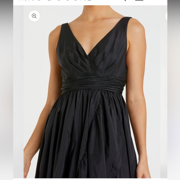 NWT- size 12- Mac Duggal Black High-Low Ruffle Gown - Picture 2 of 6